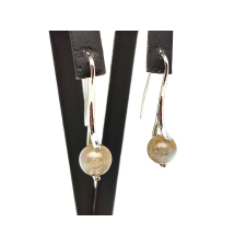  Fülbevaló golyó labradorit ívelt lógó 9-10mm fülbevaló