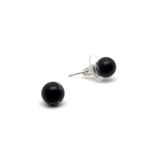 Fülbevaló golyó szinezett fekete regalit 8-8,5mm fülbevaló