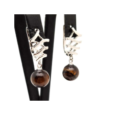  Fülbevaló golyó tigrisszem hullám záras 10mm fülbevaló