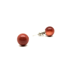 Fülbevaló golyó vörös goldstone 10-10,5mm fülbevaló