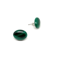 Fülbevaló ovális malachit 8x10mm fülbevaló