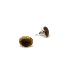 Fülbevaló ovális zöldes labradorit 10x14mm fülbevaló