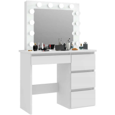 FUNFIT modern Fésülködőasztal LED-es tükörrel - fehér bútor