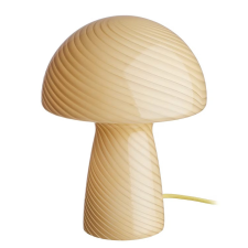 FUNGI TOWN üveg asztali lámpa, sárga világítás