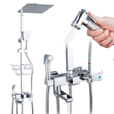  Fürdőszoba csaptelep, termosztatikus vezérlés, állítható magasságú, króm csaptelep