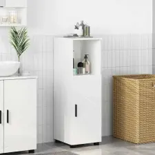  Fürdőszoba Székény Magasfényű fehér 30 x 35 x 95 cm Faanyag fürdőszoba bútor