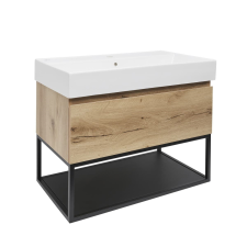  Fürdőszoba szekrény mosdóval SAT B-Way 79x30x45 cm tölgy BWAY80OAKFU2 fürdőszoba bútor