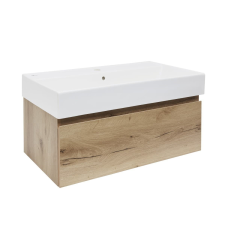 Fürdőszoba szekrény mosdóval SAT B-Way 79x30x45 cm tölgy BWAY80OAKU2 fürdőszoba bútor