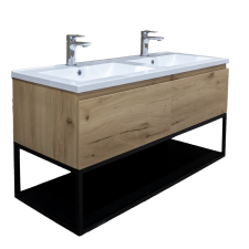  Fürdőszoba szekrény mosdóval SAT B-Way tölgy szőnyeg BWAY120OAKU fürdőszoba bútor