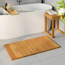  Fürdőszoba szőnyeg Egyszínű Barna 100 x 55 cm faszínű lakástextília