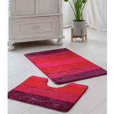 Fürdőszoba szőnyeg Extra Nagy piros margarétás 2 részes 60x100cm lakástextília