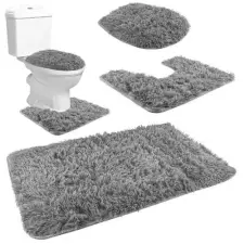  Fürdőszoba szőnyeg szett - 3 részes - szürke lakástextília