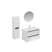  Fürdőszobagarnitúra mosdóval mosdócsappal, kifolyóval és szifonnal Naturel Stilla fehér fényű KSETSTILLA005 fürdőszoba bútor