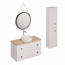  Fürdőszobagarnitúra mosdóval, mosdócsapteleppel, kifolyóval és szifonnal Naturel Forli fehér KSETFORLI2 fürdőszoba bútor