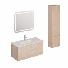  Fürdőszobagarnitúra mosdóval, mosogató csapteleppel, kifolyóval és szifonnal Naturel Ancona akác KSETANCONA1 fürdőszoba bútor