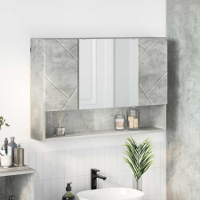  Fürdőszobai tükörszekrény Beton szürke 80 x 17 x 55 cm Faanyag fürdőszoba bútor