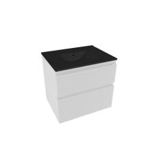  Fürdőszobaszekrény 2 fiókos mosdókagylóval Naturel Savona 58x53x44,8 cm fehér fényes SAVONA260BIC fürdőszoba bútor