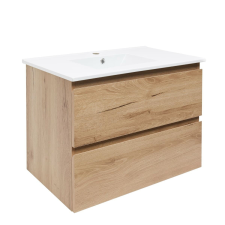  Fürdőszobaszekrény 2 fiókos mosdókagylóval SAT B-Way 79x50x45 cm matt tölgy BWAY280OAKU4BI fürdőszoba bútor