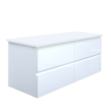  Fürdőszobaszekrény fedőlemezzel SAT B-Way 119x50x45 cm fehér fényes BWAY2120WDESK fürdőszoba bútor