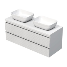  Fürdőszobaszekrény fedőlemezzel SAT Cube Way 120x47,5x46 cm fehér matt CUBE3D461202ZBKD fürdőszoba bútor