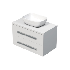 Fürdőszobaszekrény lappalNaturel Cube Way 80x53x46 cm fehér fényes CUBE46803BI45 fürdőszoba bútor