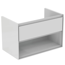  Fürdőszobaszekrény mosdó alá Ideal Standard Connect Air 80x51,7x44 cm fehér fényes / fehér matt kombinációban E0827B2 fürdőszoba bútor