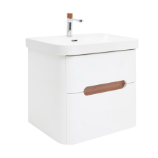  Fürdőszobaszekrény mosdókagylóval és keverővel SAT Fusion 57,5x53x45 cm fehér matt SATFUSION260WUBA fürdőszoba bútor