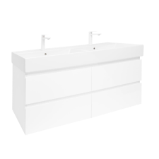 Fürdőszobaszekrény mosdókagylóval SAT B-Way 119x50x45 cm fehér fényes BWAY2120WU2BB fürdőszoba bútor