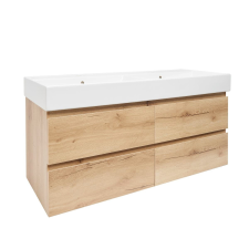  Fürdőszobaszekrény mosdókagylóval SAT B-Way 119x50x45 cm matt tölgy BWAY2120OAKU2B fürdőszoba bútor