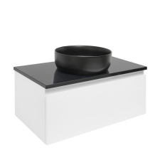 Fürdőszobaszekrény mosdókagylóval SAT B-Way 79x30x45 cm fehér fényes BWAY80WTK fürdőszoba bútor