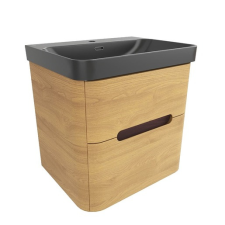  Fürdőszobaszekrény mosdókagylóval SAT Fusion 57,5x53x45 cm méz matt tölgy SATFUSION260DMBKM fürdőszoba bútor