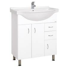 Fürdőszobaszekrény mosdóval Keramia Pro 70,5x85x50,5 cm fehér lesk PRO70DV fürdőszoba bútor