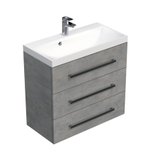  Fürdőszobaszekrény mosdóval Naturel Cube Way 80x76,5x40 cm beton CUBE2803BE fürdőszoba bútor