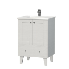  Fürdőszobaszekrény mosdóval Naturel Provence 60x85x46 cm fehér mat PROVENCE60BT fürdőszoba bútor