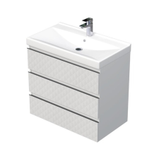 Fürdőszobaszekrény mosdóval SAT Cube Way 80x71x46 cm fehér matt CUBE3D46803ZBVER fürdőszoba bútor