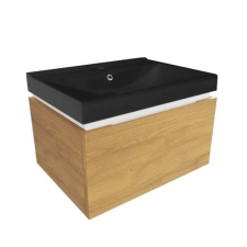  Fürdőszobaszekrény mosdóval SAT Feel 60x30x46 cm Mézes tölgy matt SATFEEL60DMU1MB fürdőszoba bútor