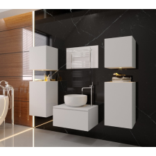 Furnitech Venezia Alius A19 fürdőszobabútor szett + mosdókagyló + szifon (matt fehér) fürdőszoba bútor