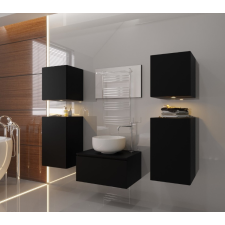 Furnitech Venezia Alius A19 fürdőszobabútor szett + mosdókagyló + szifon (matt fekete) fürdőszoba bútor