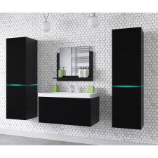 Furnitech Venezia Alius A31 fürdőszobabútor szett + mosdókagyló + szifon (matt fekete) fürdőszoba bútor