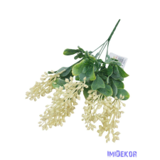  Fürtbogyós műzöld csokor 34cm - Fehér dekorációs kellék