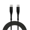 FUSION Fishbone USB-C - USB-C Adat és töltő kábel - Fekete (1.5m) (FUSCUSBC15BK)