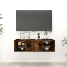  füstölt tölgyszínű szerelt fa fali polc 102x30x29 cm bútor