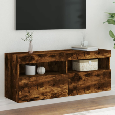  füstös tölgy színű fali TV-szekrény LED-ekkel 100x30x40 cm bútor