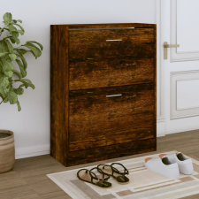 Füstös tölgy színű szerelt fa cipősszekrény 63x24x81 cm bútor