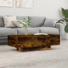  füstös tölgy színű szerelt fa dohányzóasztal 100x49,5x31 cm bútor
