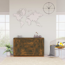 Füstös tölgy színű szerelt fa tálalószekrény 120 x 36 x 69 cm bútor
