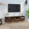  Füstös tölgy színű szerelt fa TV-szekrény 150 x 30 x 44,5 cm