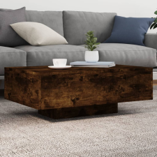 füstös tölgyszínű dohányzóasztal LED-lámpákkal 85 x 55 x 31 cm bútor