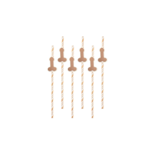 Fütyis papír szívószál rosegold - 6 db / csomag konyhai eszköz