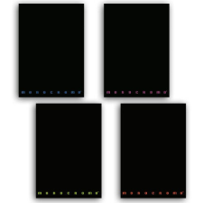 Füzet Pigna Black & Fluo A/4 tűzött 42 lapos kockás margós füzet